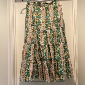 Rhode Target Green Maxi Cotton Skirt Medium